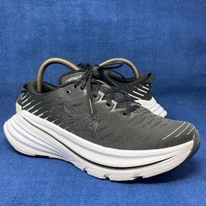 Hoka One One Women’s Size 8.5B Bondi X 1113513 Running Shoes Black White Comfort